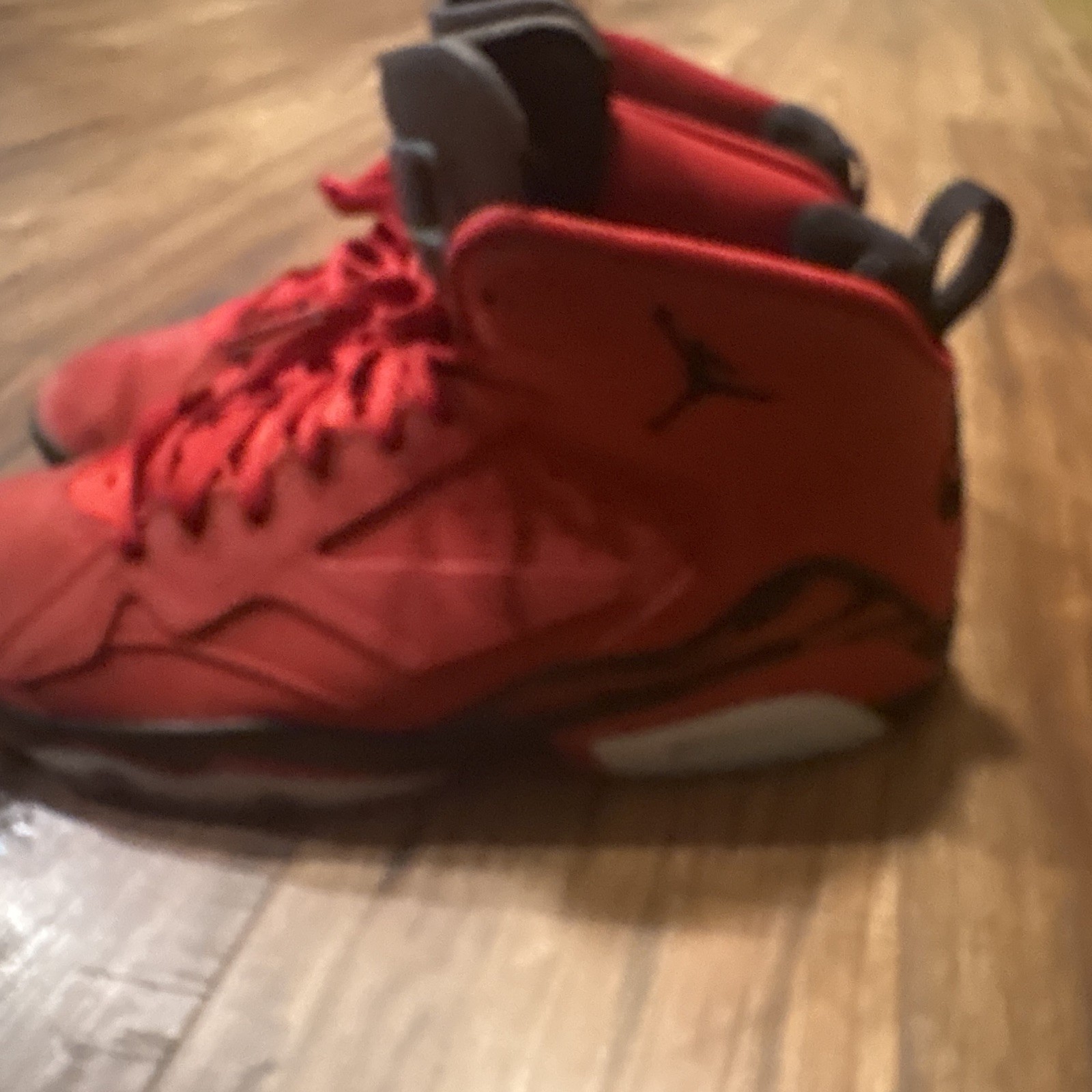 Jordan Air Jordan 6 Red/Black Mid Top Men’s Lace-Up Basketball Sneakers EE