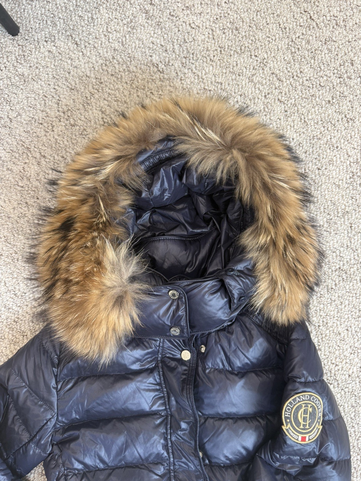 Holland Cooper St Moritz 2 Long Padded Coat Jacket Faux Fur Hood RRP £449