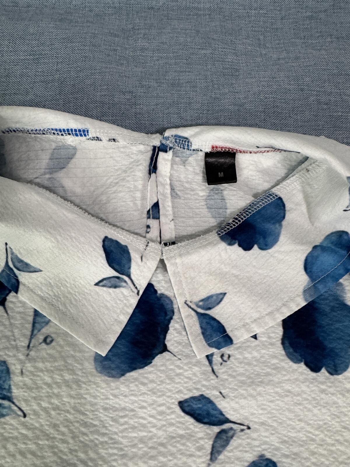 Blue Floral Peter Pan Collar Blouse | Cottagecore Romantic Office Chic Top