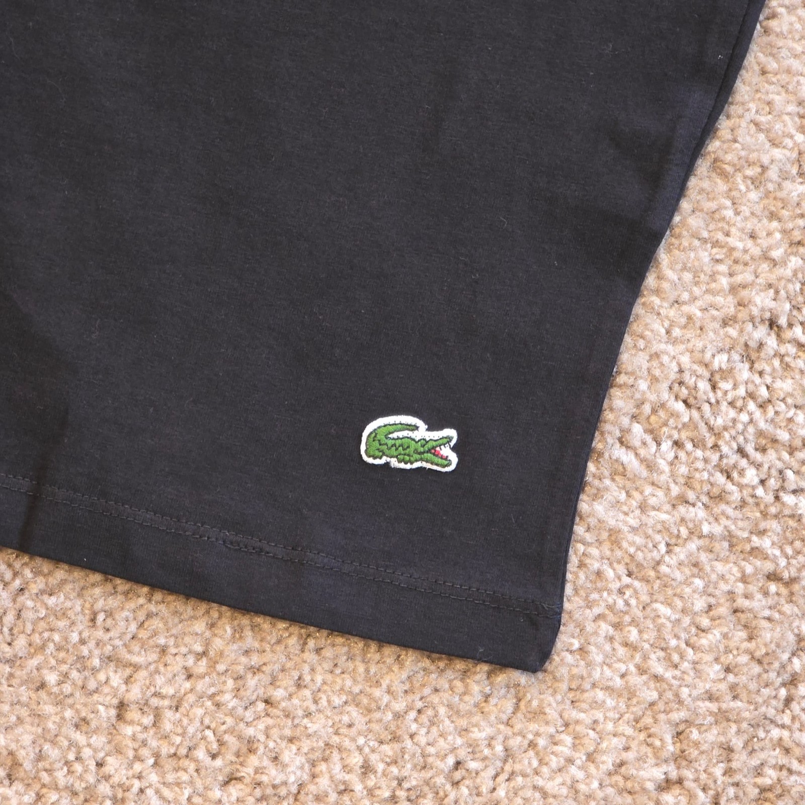 Lacoste Men’s Signature Print Cotton Jersey T-Shirt Black TH1285-51-031