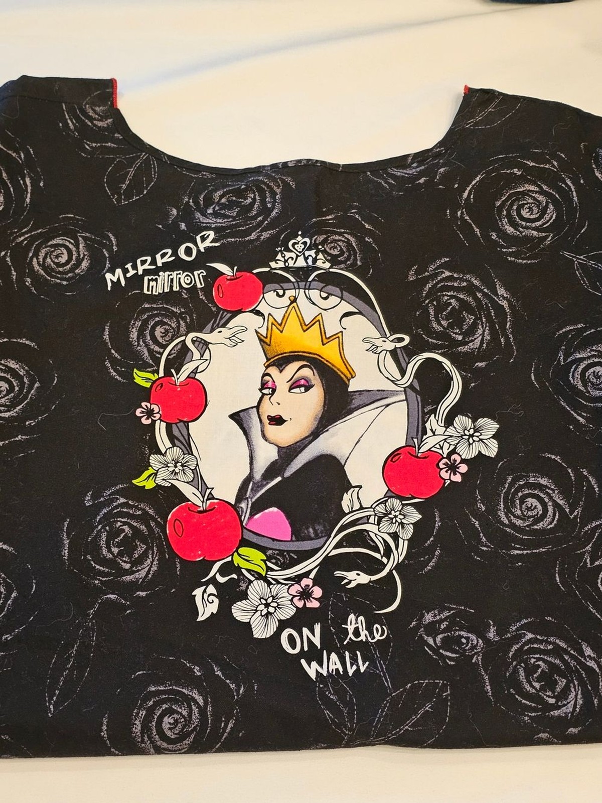 Black Snow White Scrub Top