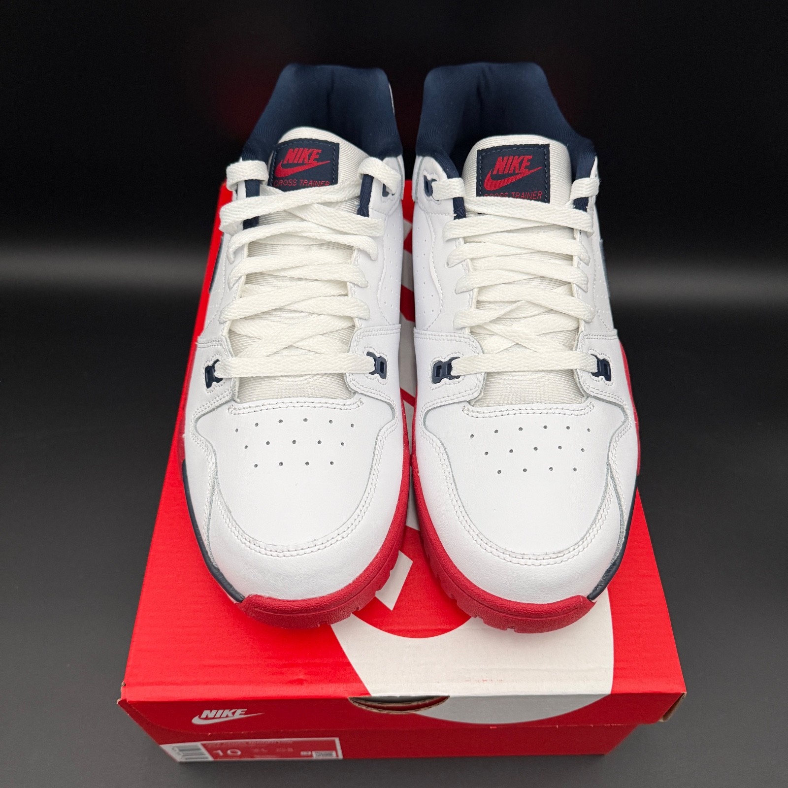 Nike Cross Trainer Low White Gym Red Blue Retro Sneakers CQ9182-101 Mens Size