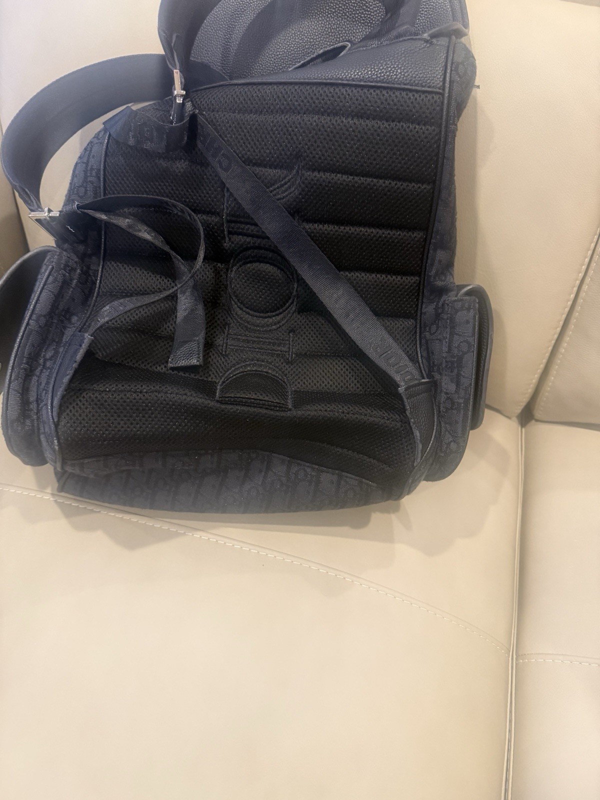 Dior Black Backpack Drawstring Flap Top Front Pocket