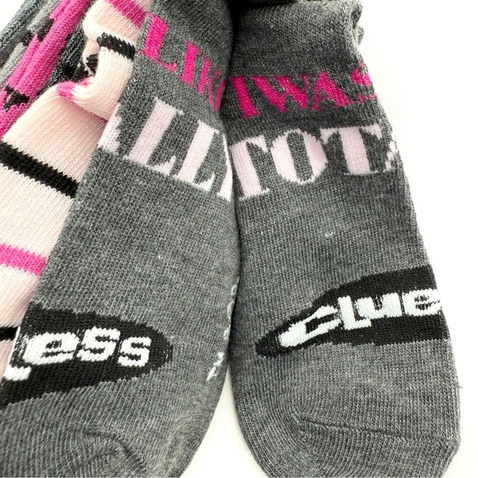 Clueless Movie Womens No Show Socks Pink Gray 90s As If Whatever Totally Cher