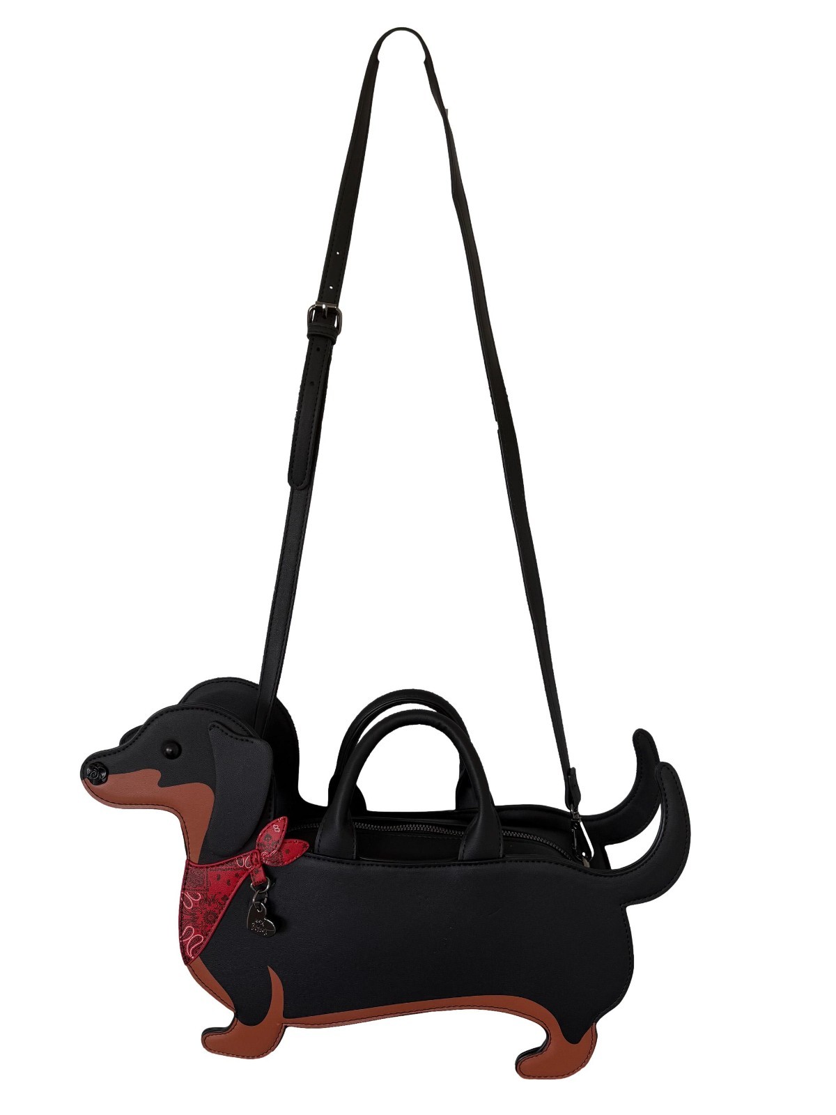 Betsey Johnson XO BARK Kitsch Dachshund Puppy Dog Large Top Handle Shoulder Bag