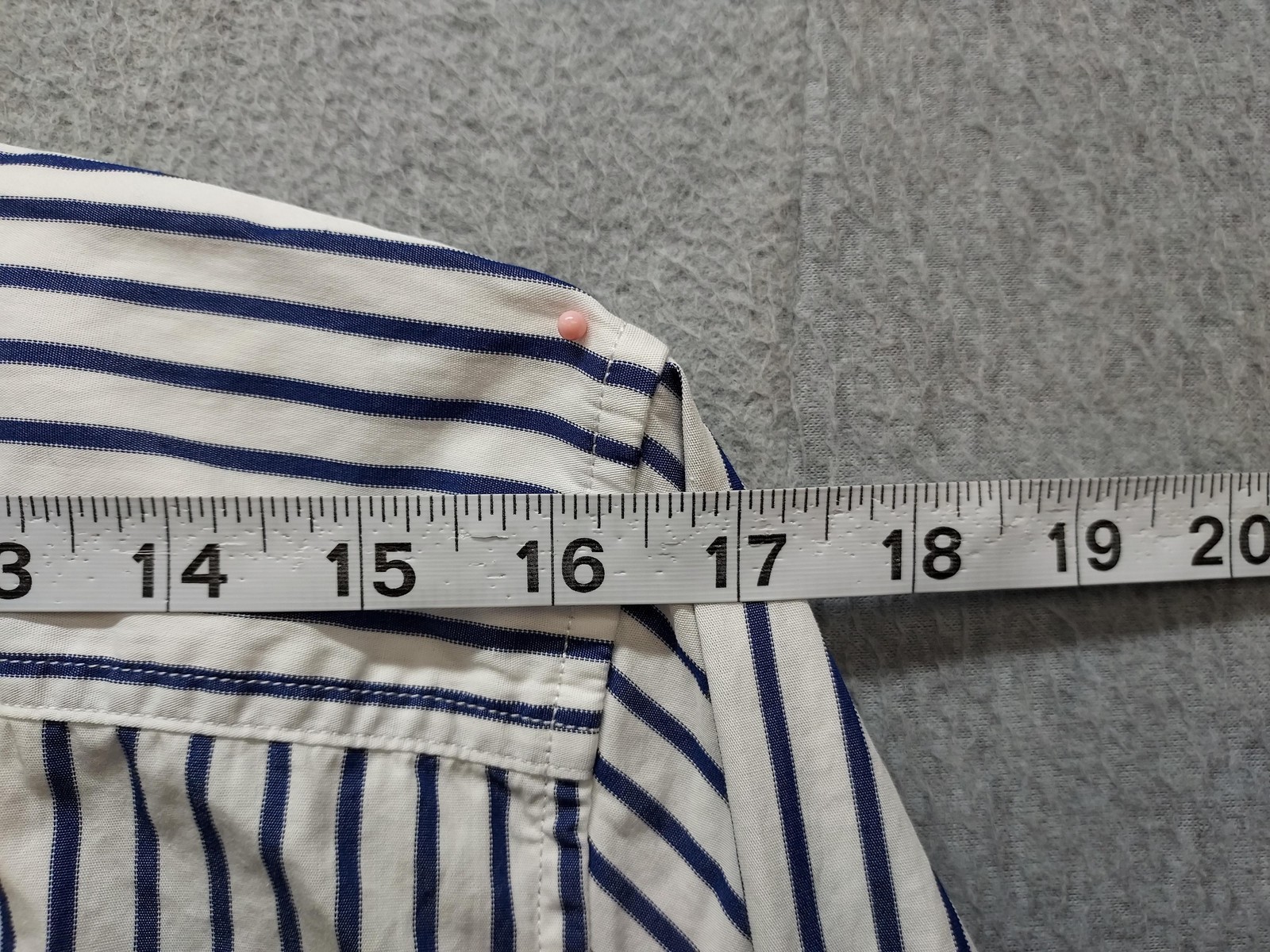 Lauren Ralph Lauren Shirt Womens Large White Blue Striped Button Up Long Sleeve
