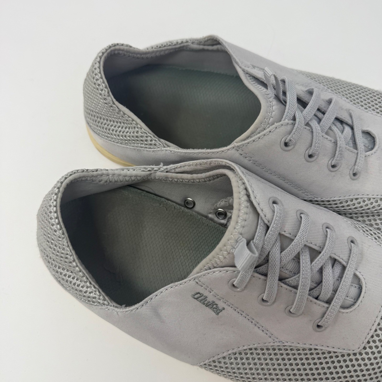 OluKai Nohea Moku Mens Grey Mesh Boat Shoes Sneakers 10283-7BDW Size 12