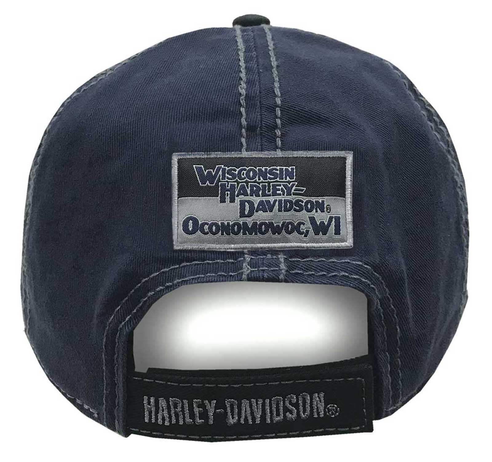 Harley-Davidson Men’s Chain Stitch Curved Adjustable Colorblocked Baseball Cap