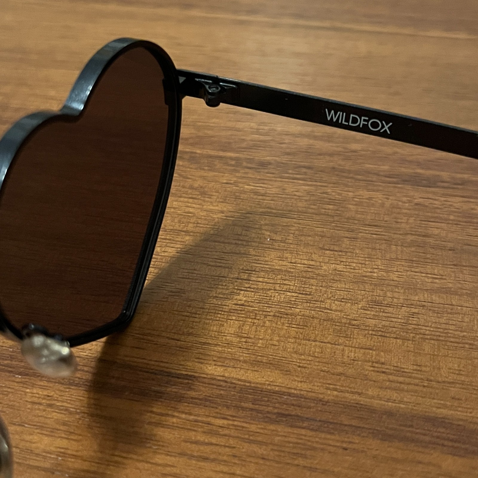 NEW Wildfox Lolita Heart Shaped Sunglasses Black Frames Blue Mirrored Lenses