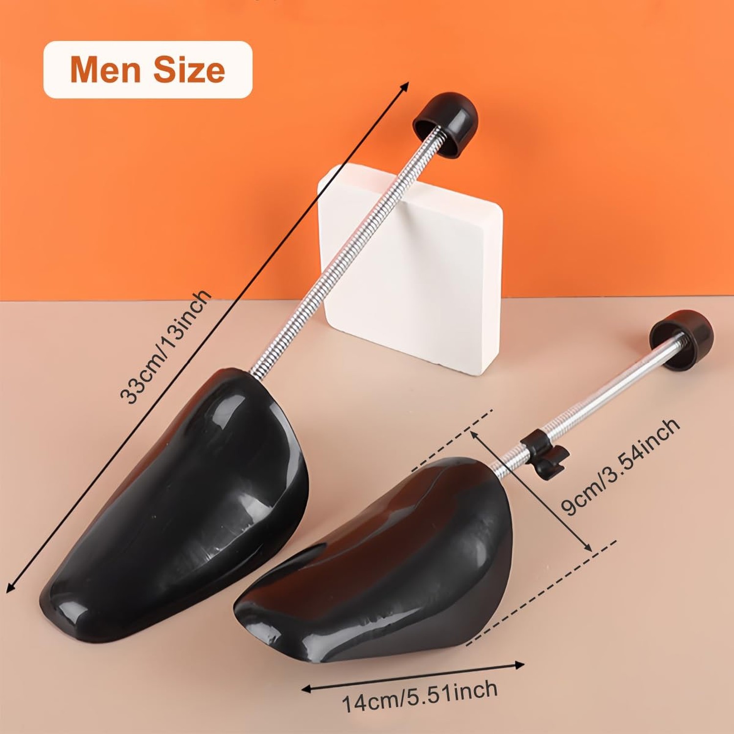 1Pair 27cm/10.6inch Women Size Black Plastic Portable Adjustable Spring Shoe …