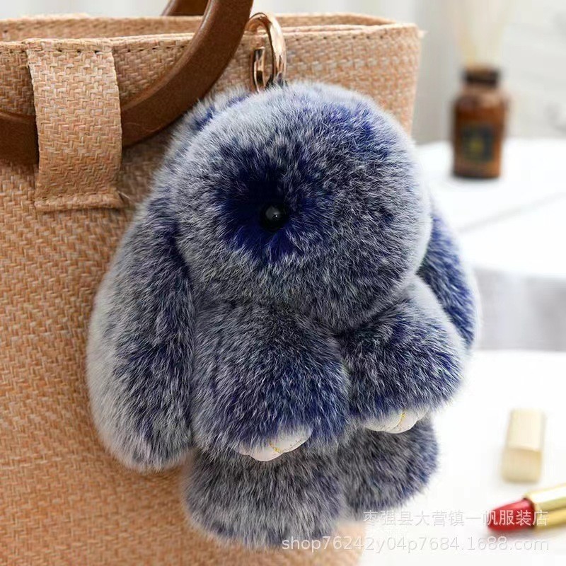 Cute Charm Key Chain Bag pendant Plush Bunny Toy Rabbit Fur Doll Gifts Keychain