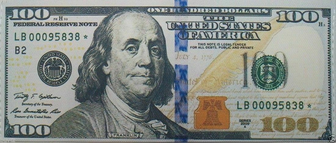 $100 Hundred Dollar Bill Wallet Money Thin Bi-Fold Card Holder – US SELLER