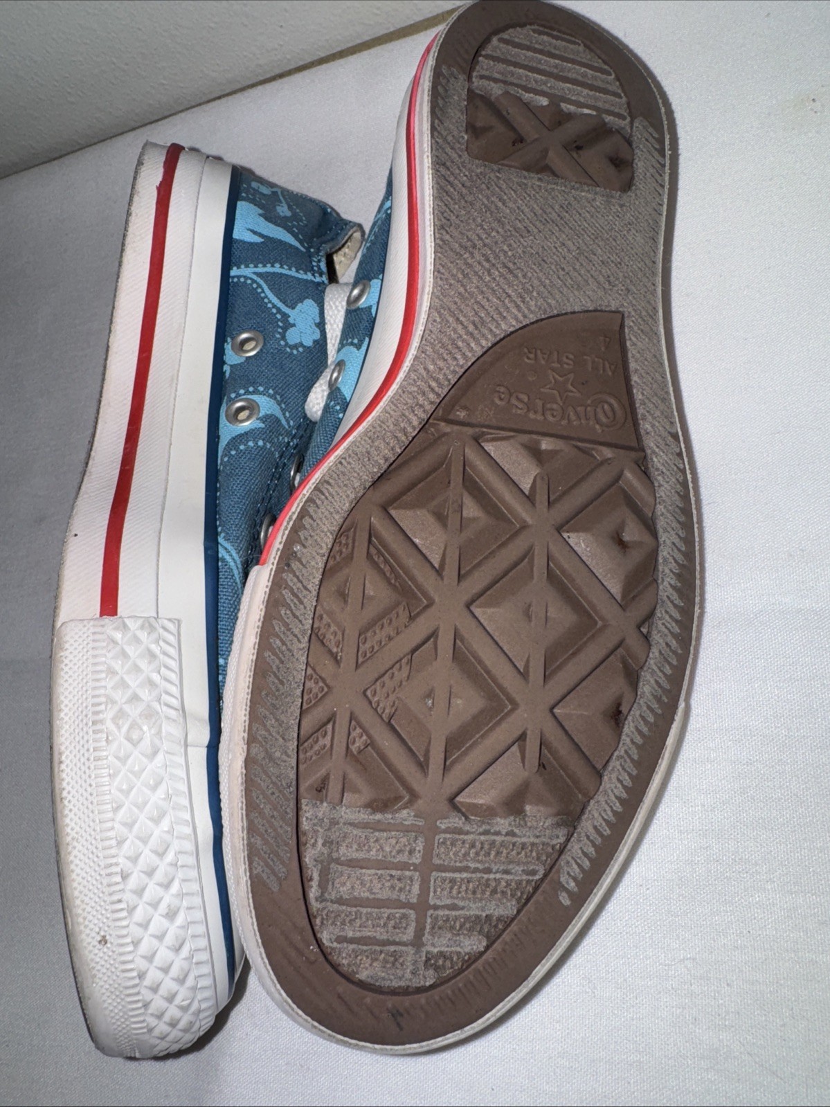 CLASSIC CONVERSE BLUE FLORAL TROPICAL PRINT LO-TOPS ALL-STAR SZ MEN 4 WOMEN 6