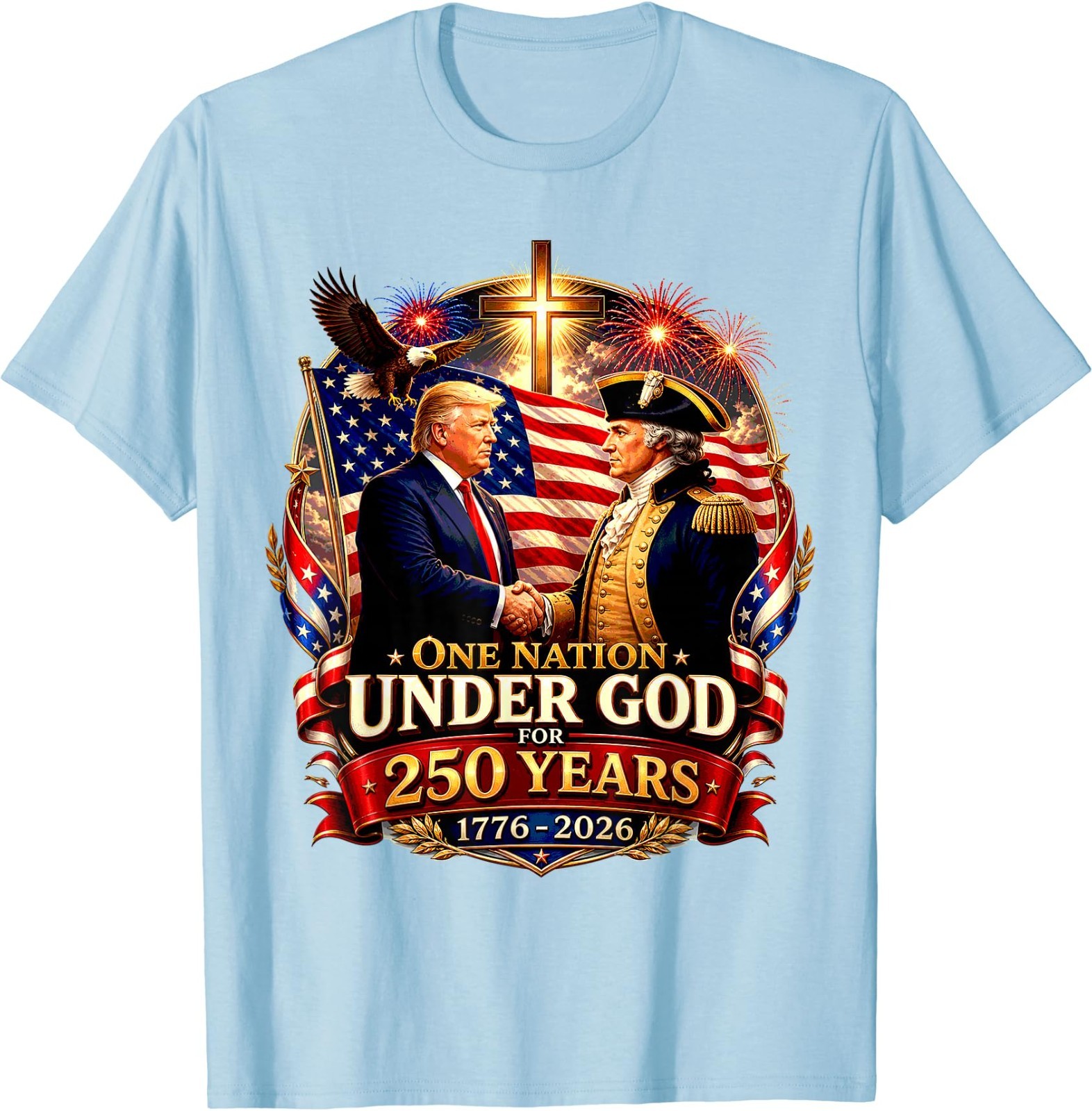 250 Years America Anniversary 250th Trump Washington T-Shirt