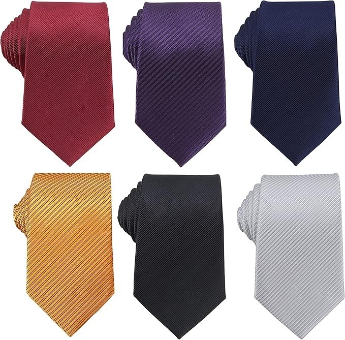 6PCS Men’s Silk Ties – Classic Woven Jacquard Necktie Set for Business