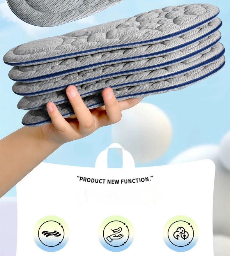 5D Insoles for Shoes Men Outdoor Running Sports Insole Feet Memory foam Shock Ab