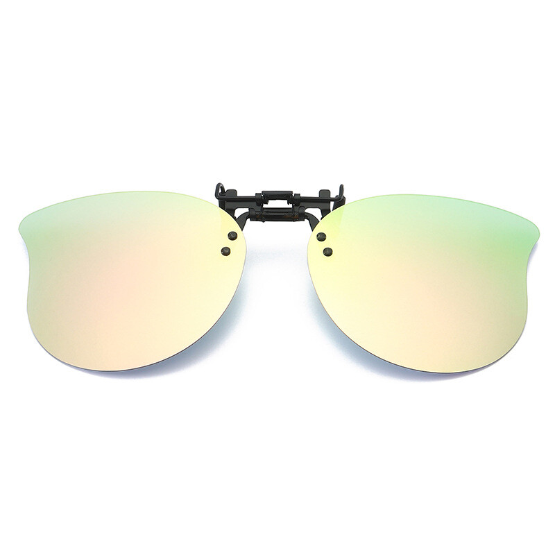 Polarized Clip-on Sunglasses Rimless Flip Up Lens Fit Over Prescription Glasses