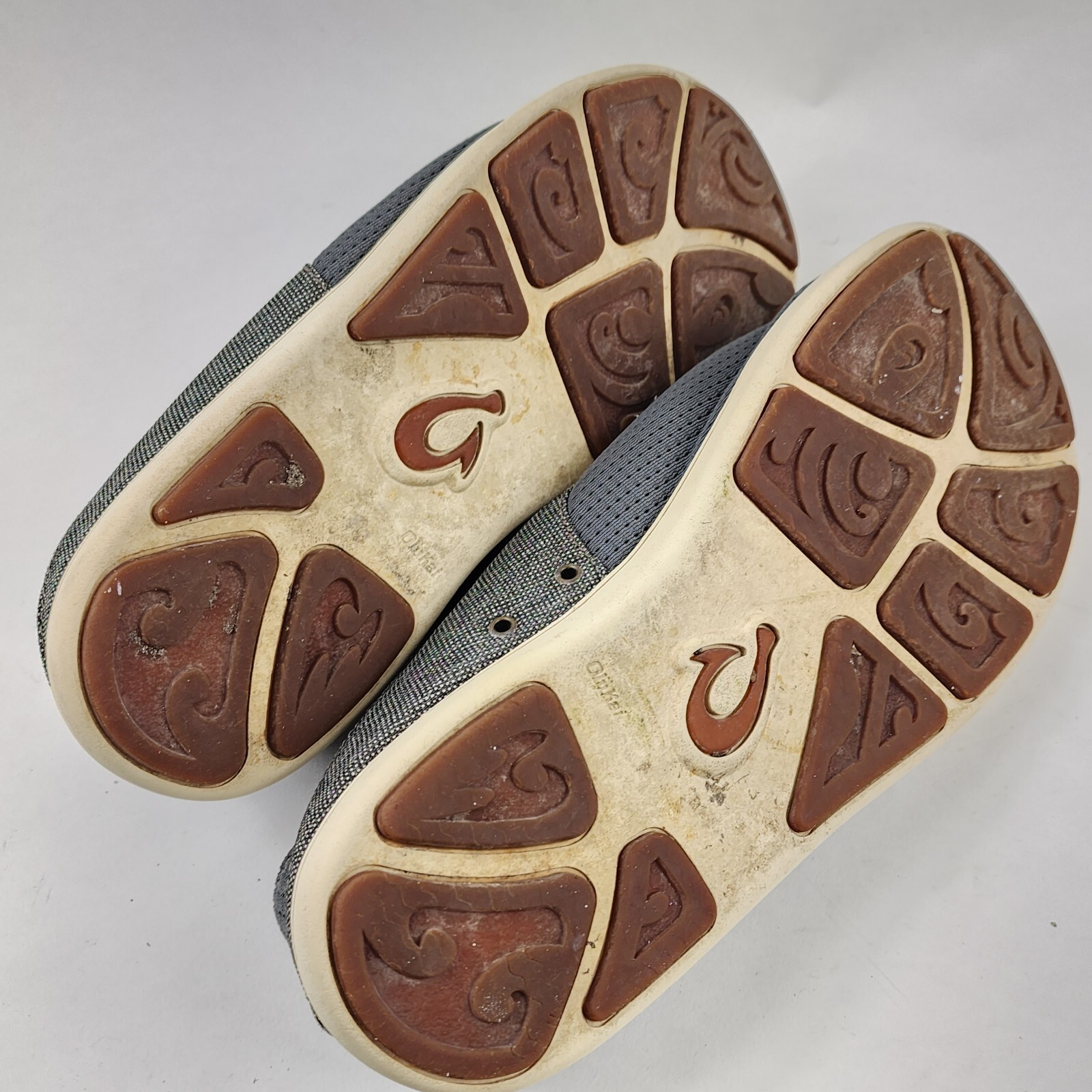 Olukai Nohea Moku Mens Size 10.5 Charcoal/Clay Textile Slip On Boat Shoes