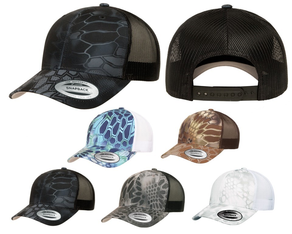 YUPOONG Classic KRYPTEK 6-Panel SNAPBACK Trucker Camo Baseball Cap New!