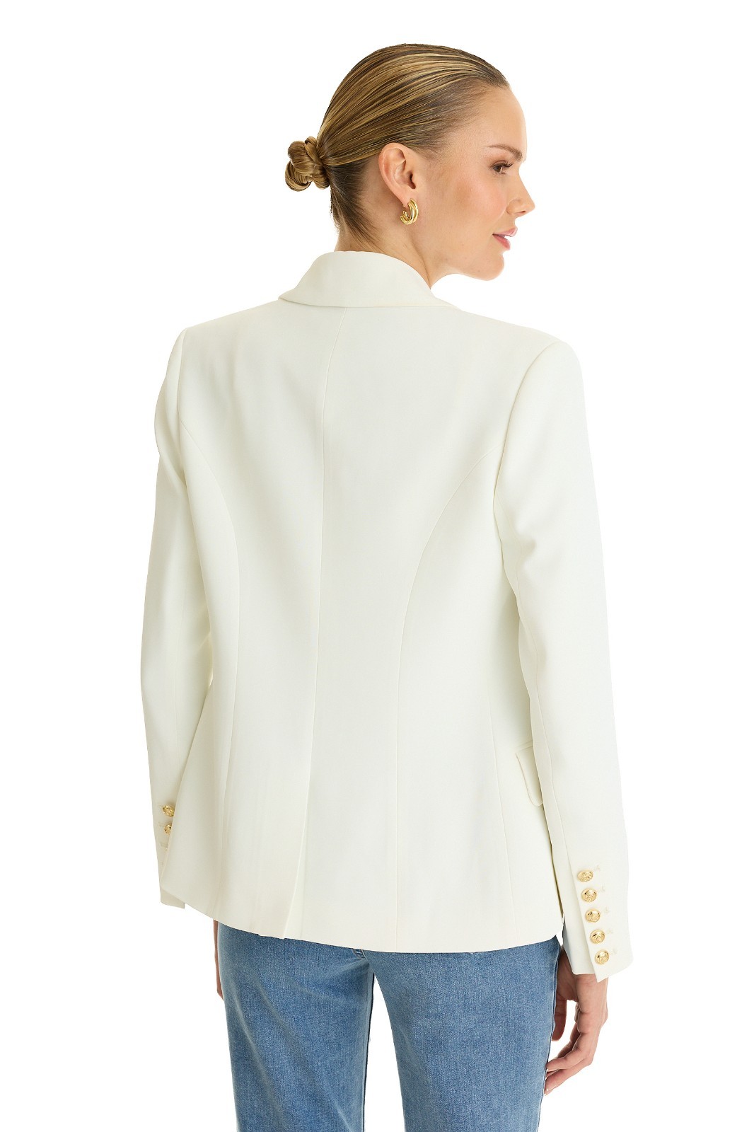 Sasha Double Breasted Blazer White THE NOLI SHOP
