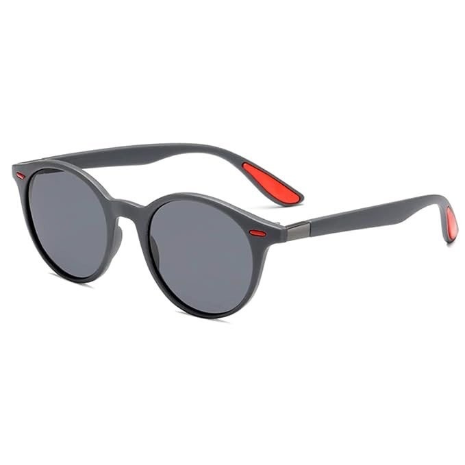 Polarized Round Sunglasses Matte Gray Acetate Frame TAC Resin Lenses Lentes 2026