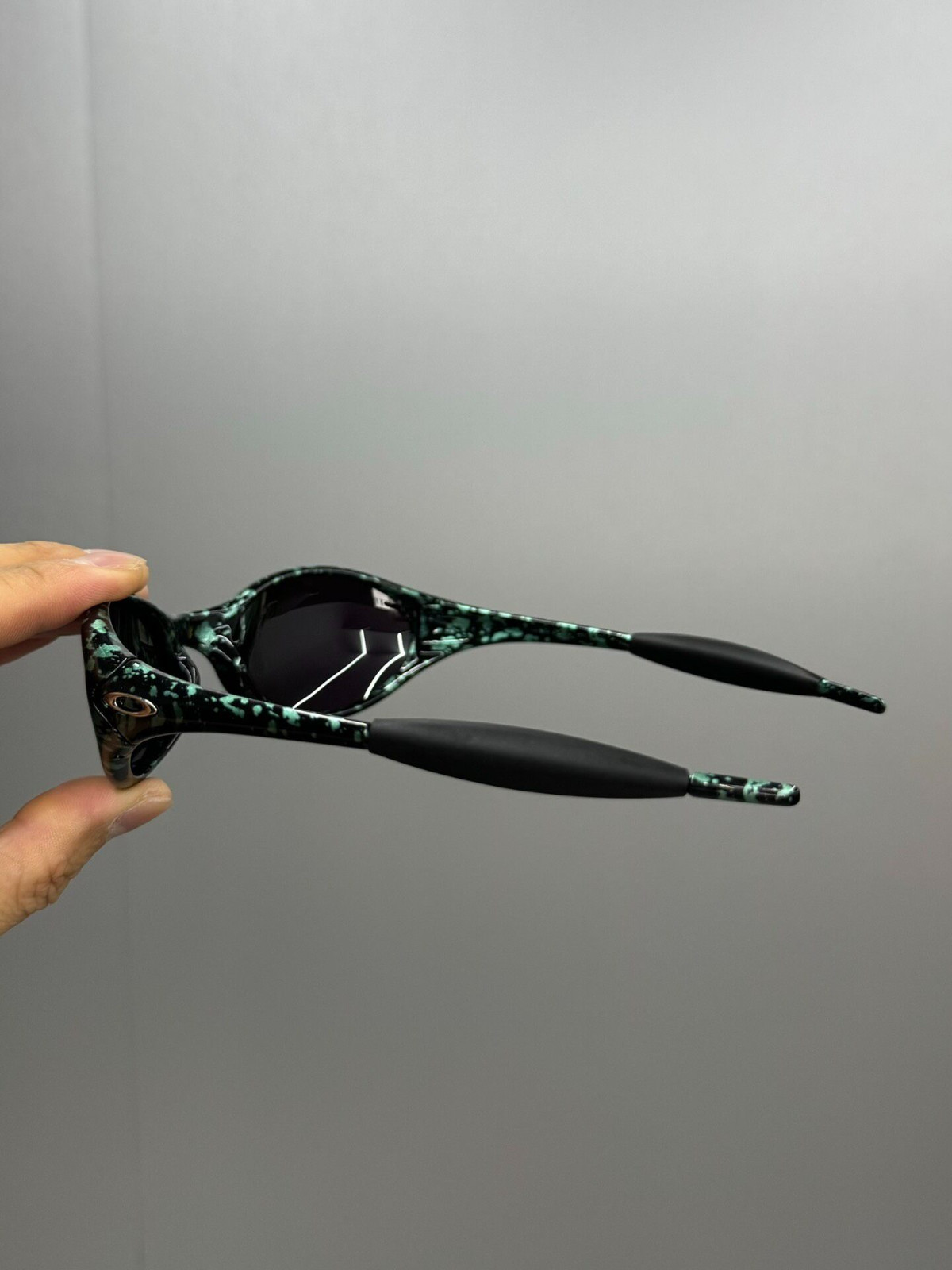 Vintage Oakley Eye Jacket X Brain Dead Green Splatter Frame Sunglasses Y2K GORPC