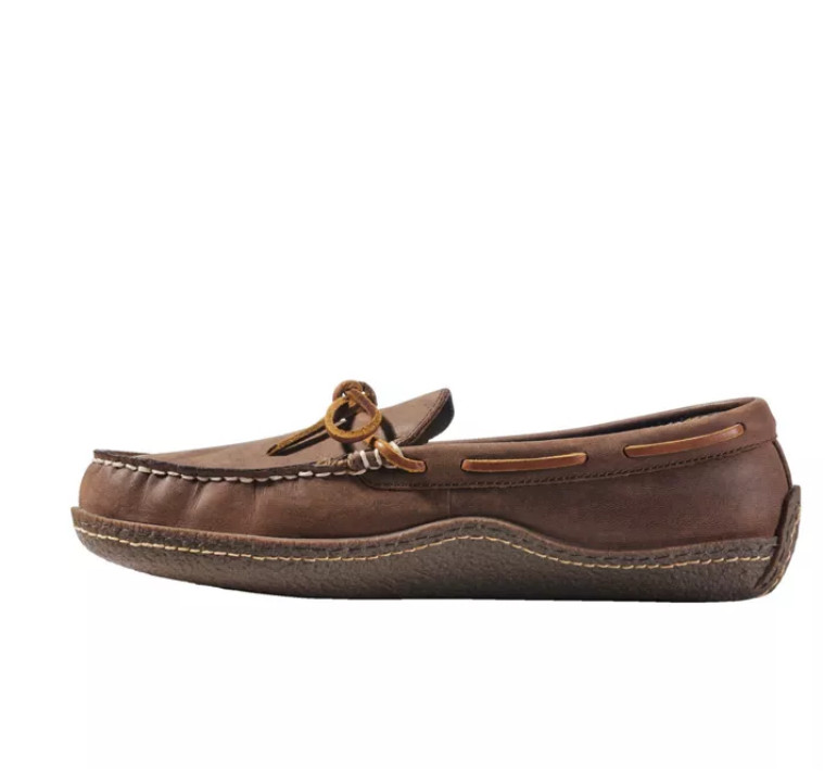 L.L.Bean Men’s Handsewn Slippers, Flannel-Lined, Acorn, NEW