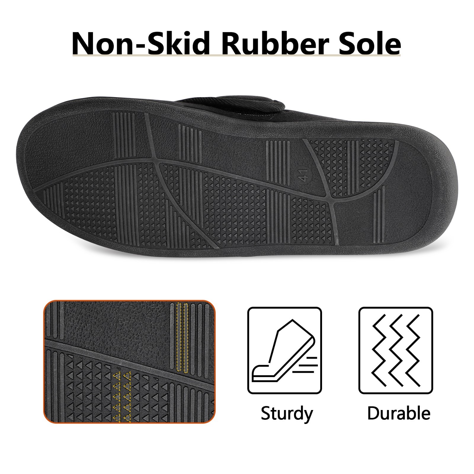 Mens Memory Foam Diabetic Boots Slippers Wide Feet Edema Swollen House Shoes