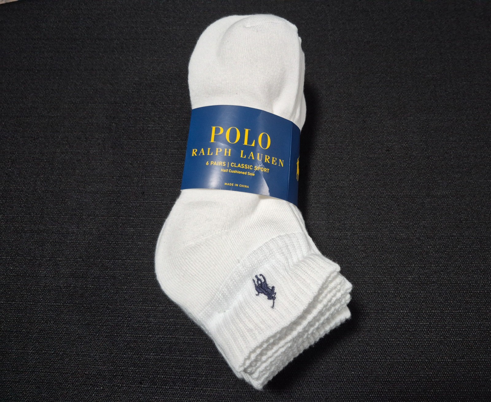 Polo Ralph Lauren Mens Quarter Cut Classic Sports Casual- Socks 6 pair SZ 6-12