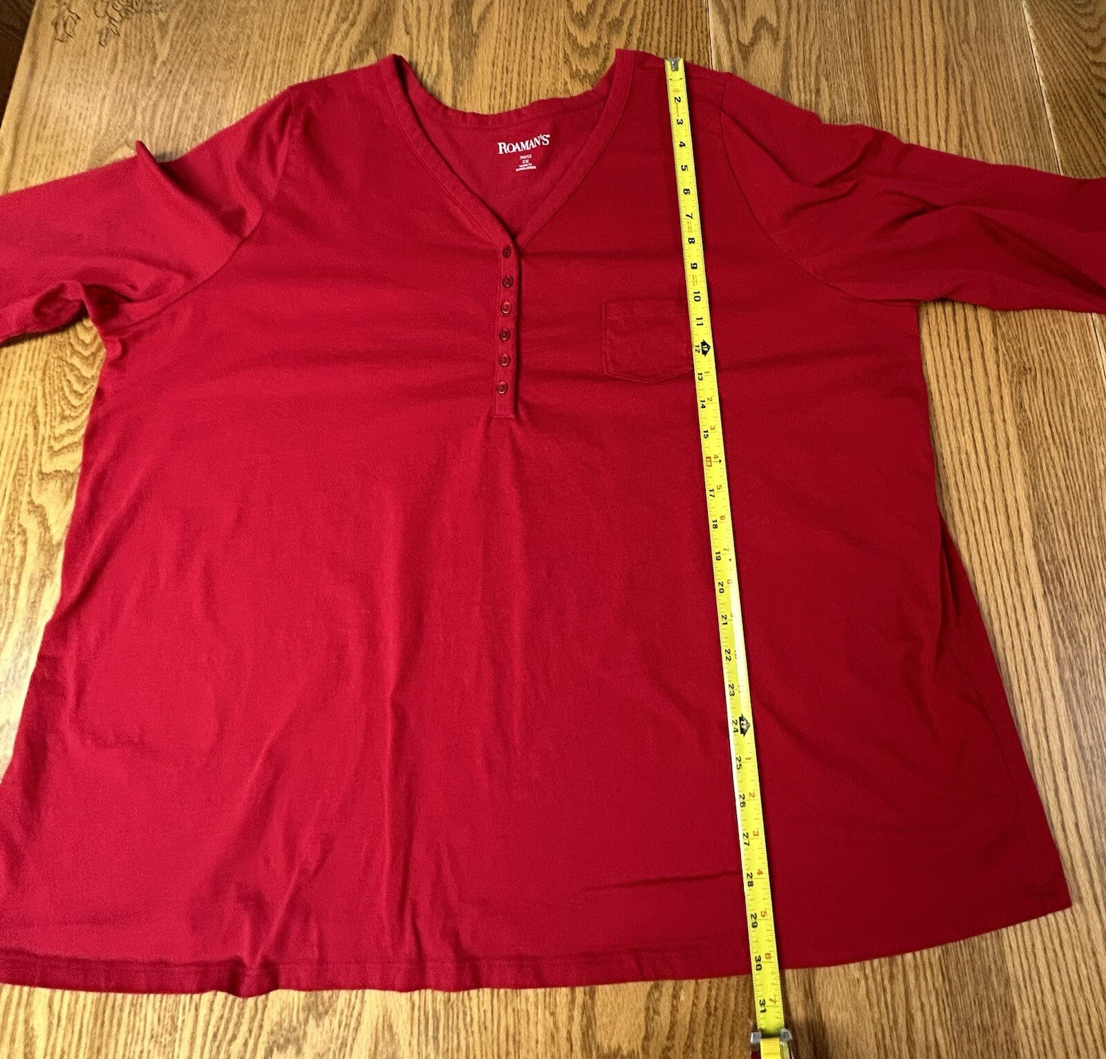 Roman’s Women’s Plus Size 3XL Red Shirt Top All Cotton B56
