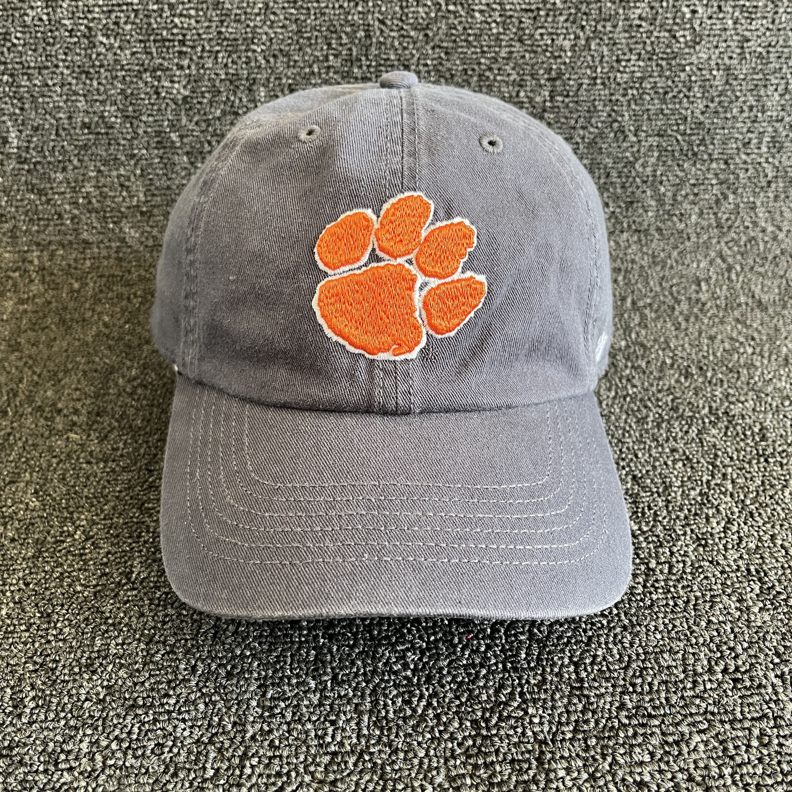 ’47 Brand Clemson Tigers Baseball Cap Strapback Grey Orange Paw Print One Size N