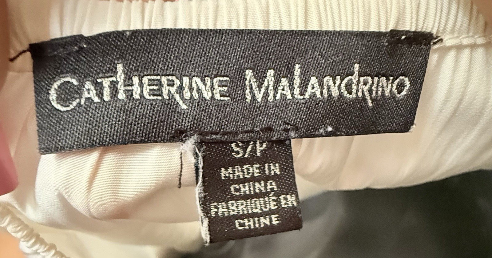 Catherine Malandrino White Smocked Ruffle Neck Sleeveless Blouse S/P Women