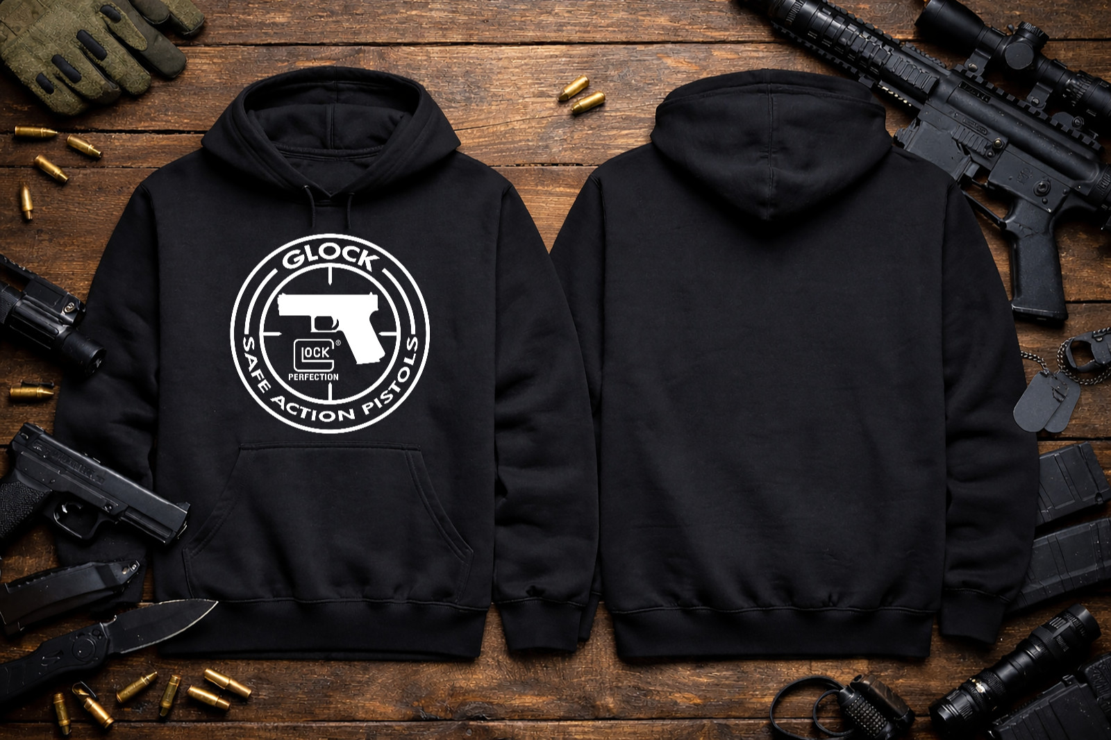 Glock Perfection 8 oz Gildan Pullover Hooded Sweatshirt S M L XL 2XL 3XL 4XL 5XL