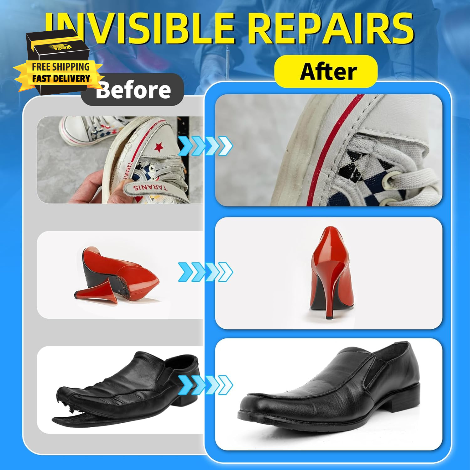 Shoe Glue, Shoe Repair Adhesive Flexible, Waterproof, Clear, Super Strong Glue f