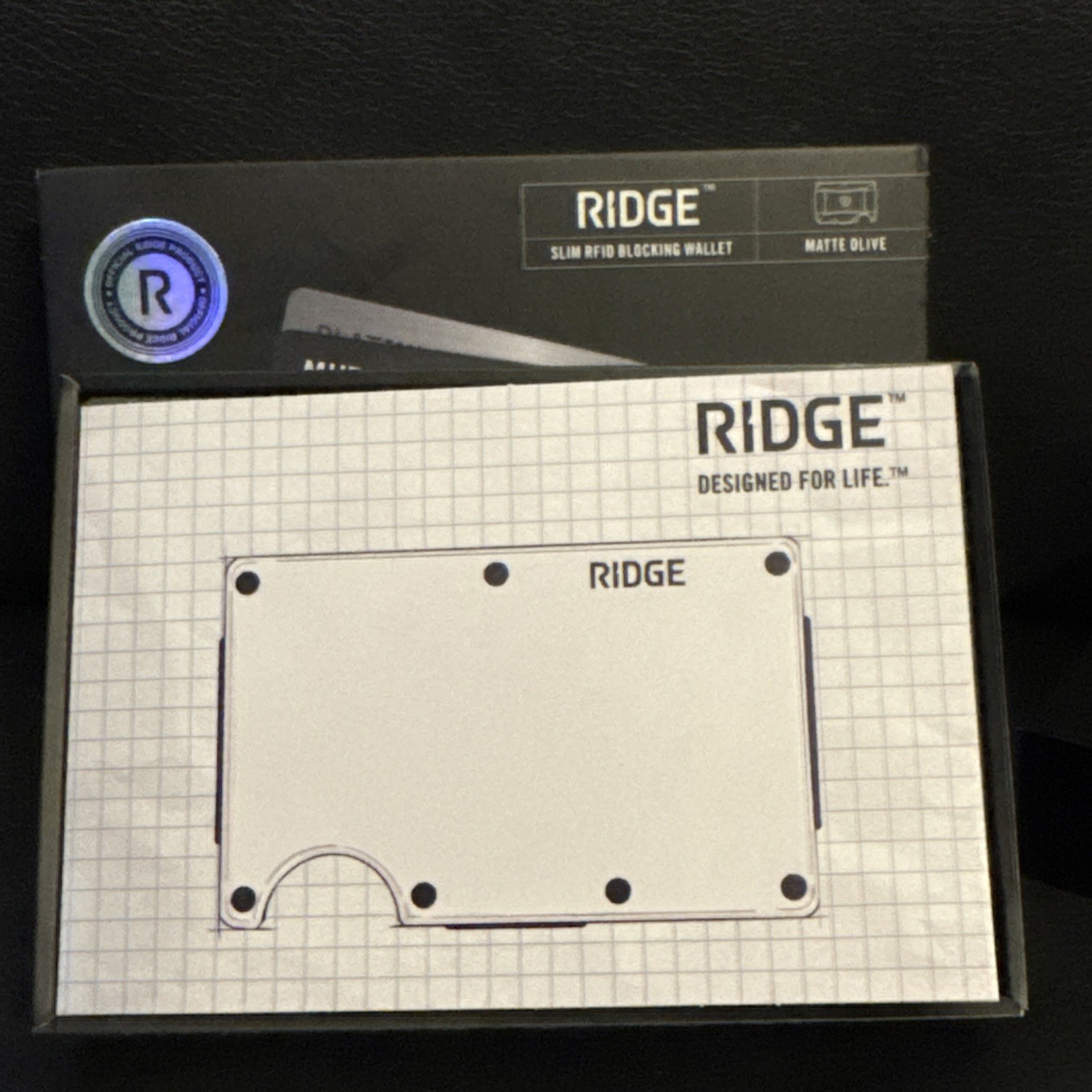 Ridge 2.0 Slim RFID Blocking Aluminum Wallet W/Cash Strap For Bills- Matte Olive