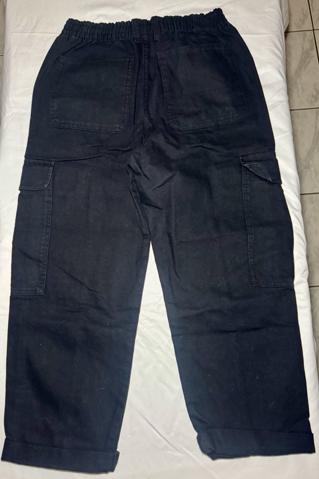 Vans Women’s Black Cargo Pants Stretch Canvas Elastic Waist- Size M