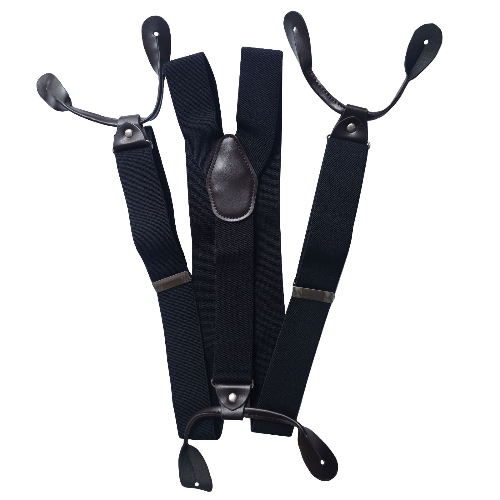 Brand New 1 pcs Black Button Holes Link Men’s Suspender 620mm-1100mm Adjustable
