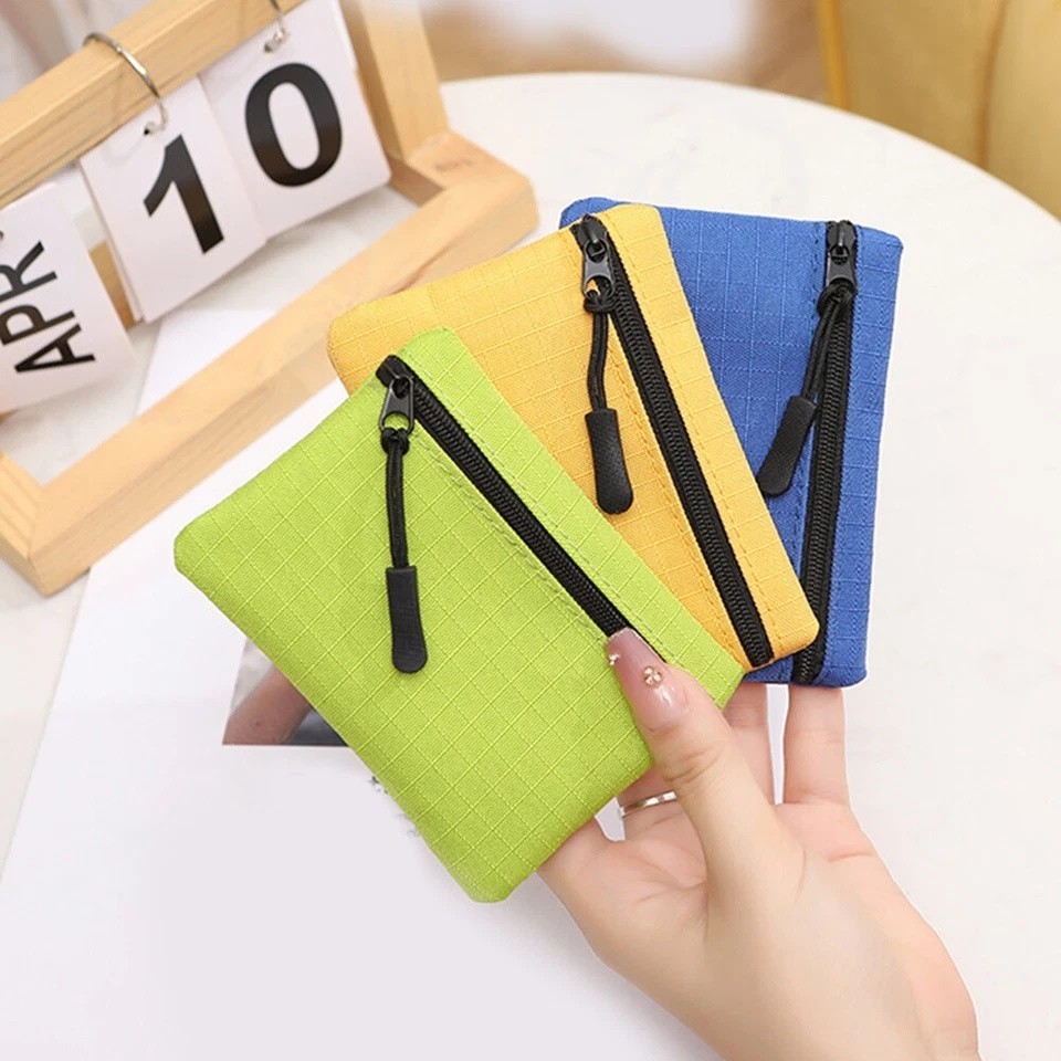 Canvas Mini Coin Purse Zipper Wallet Key Pouch Small Money Bag Unisex