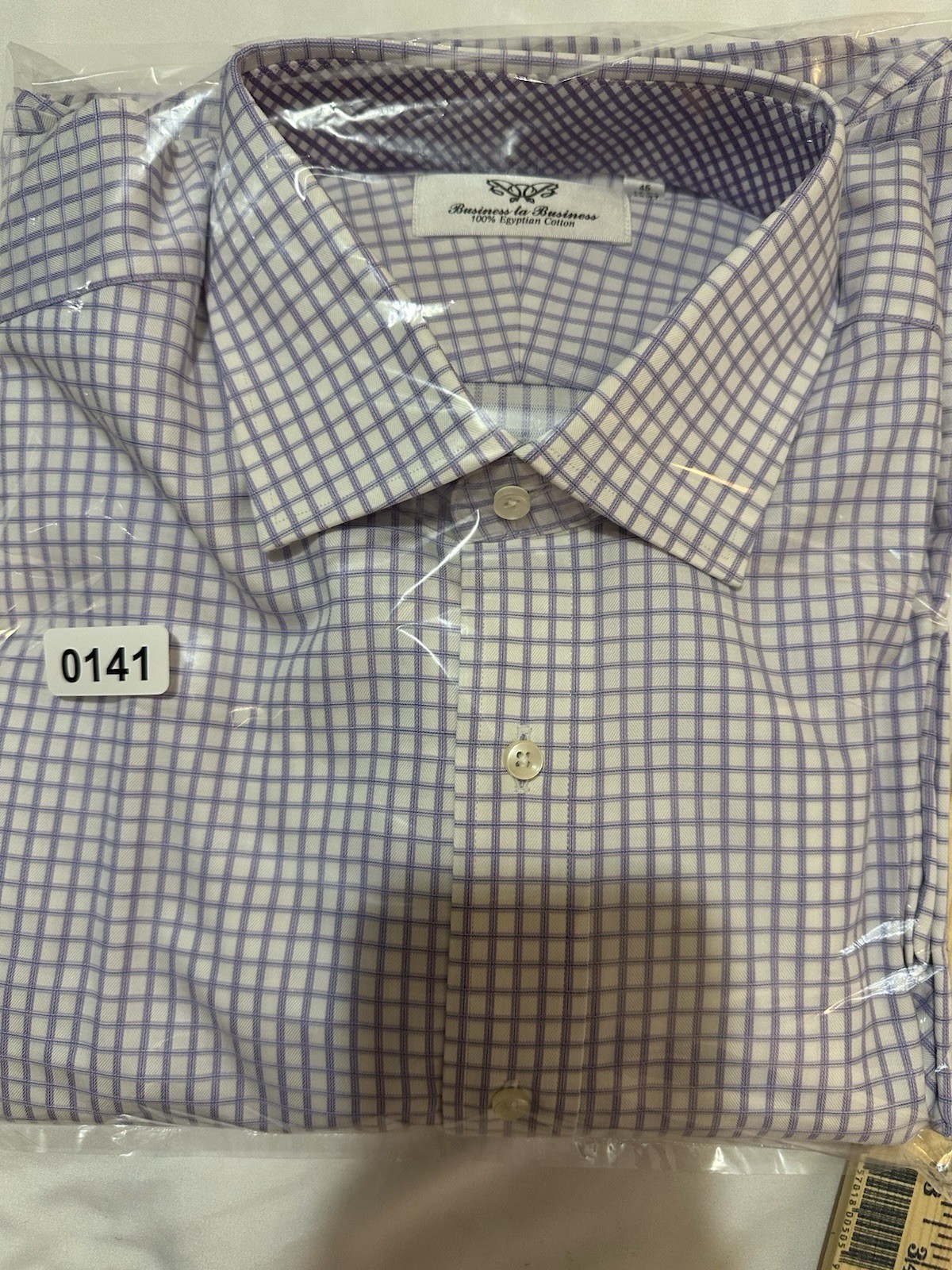 NWOTs Business to Business Men’s Purple/White Check Long Sleeve Shirt Extra XL