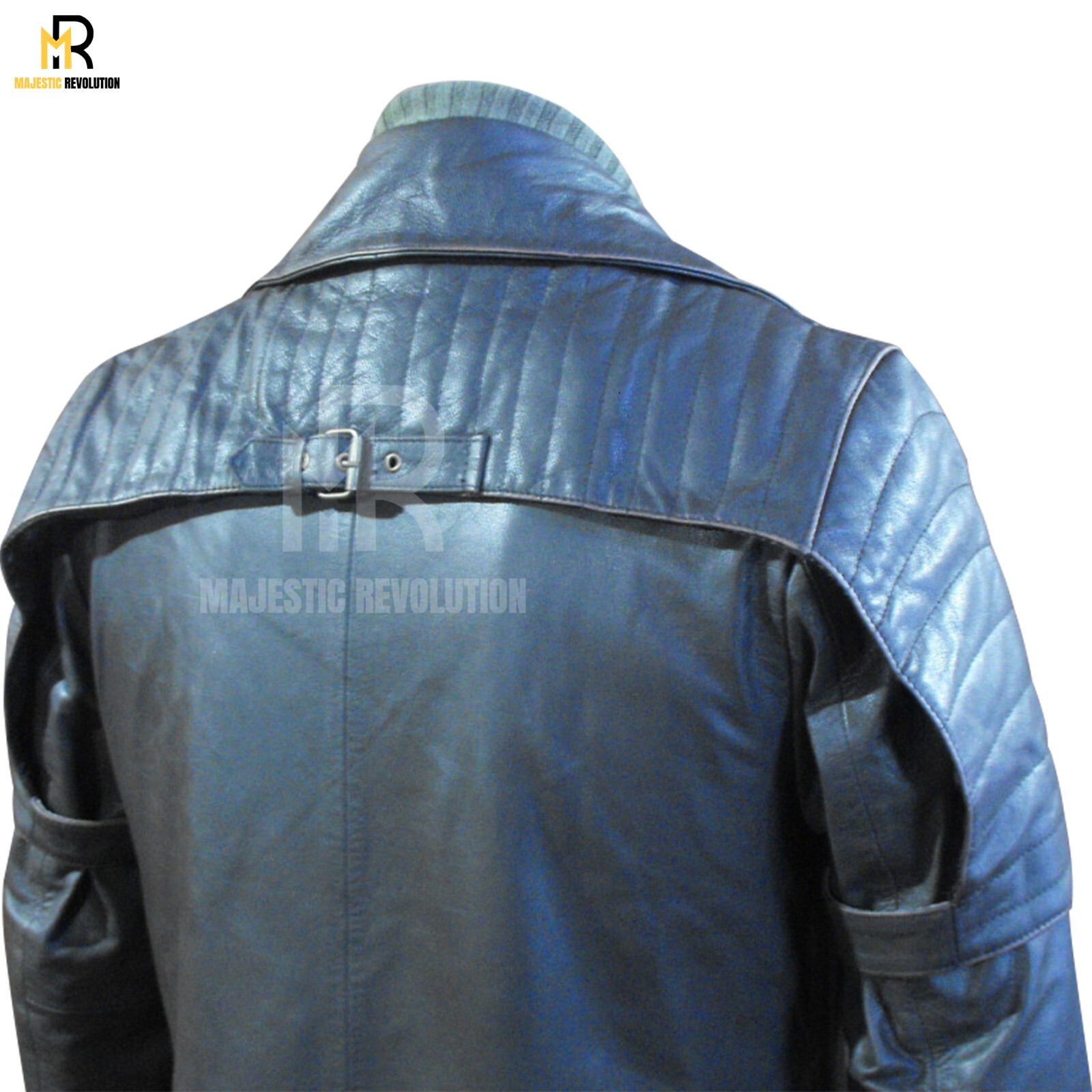 VAN HELSING Men’s Black Lambskin Long Trench Leather Full-Length Duster Coat