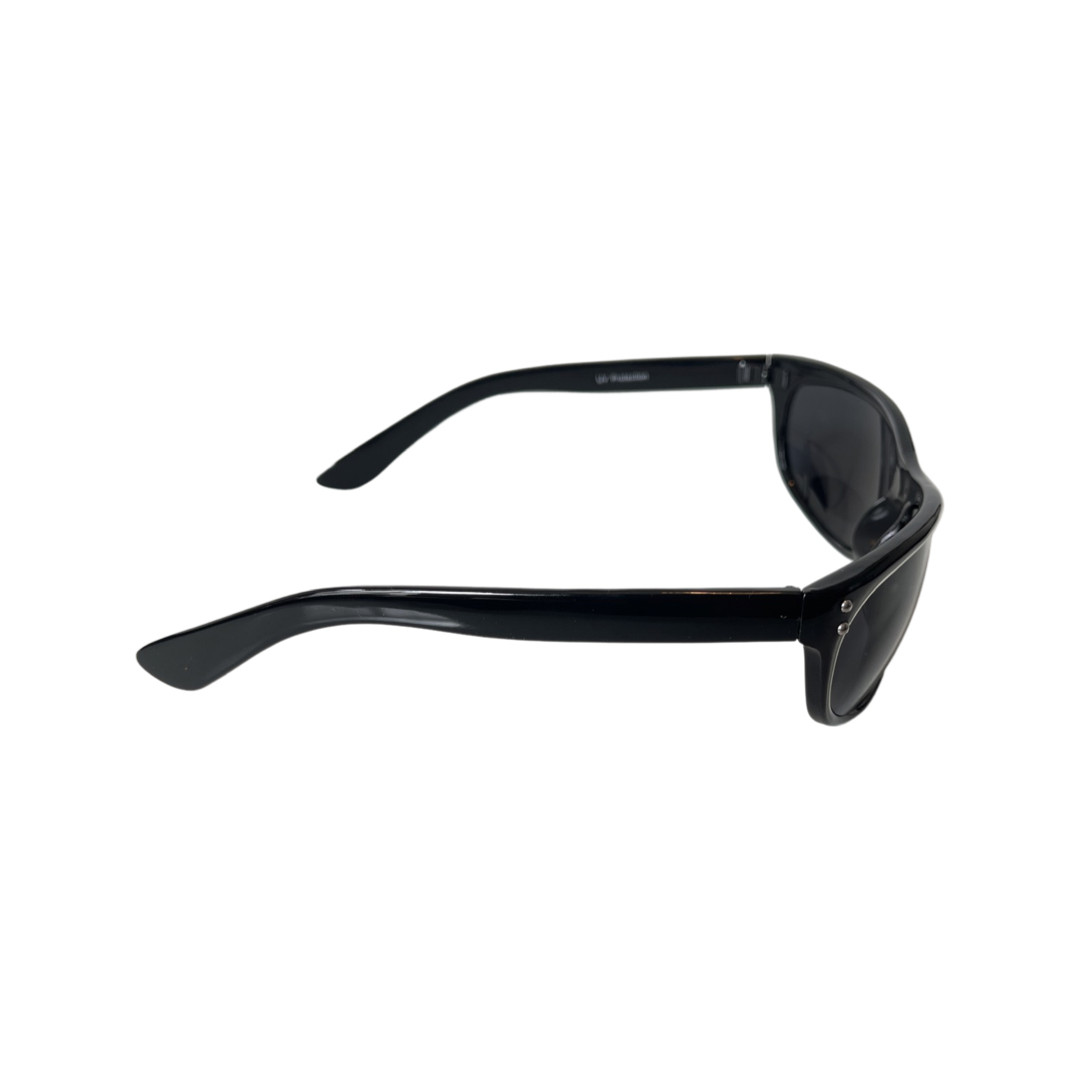 MIB Men In Black Frame Celebrity Movie Wrap Sunglasses Super Dark Smoke Lenses