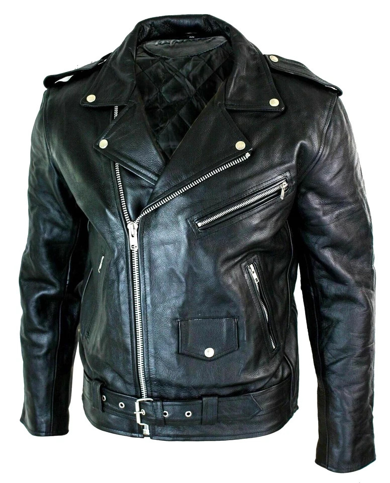 Men’s Classic Black Leather Biker Jacket – Premium Motorcycle Rider Jacket