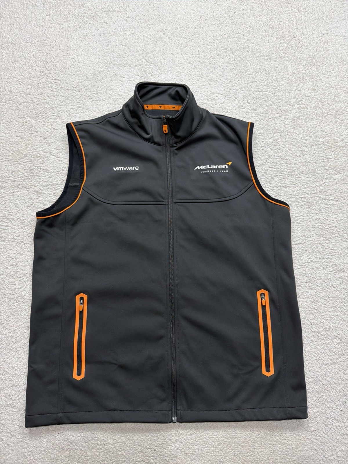 McLaren Mens Formula One Racing Vest Large(US) Dark Gray Full Zip VMware