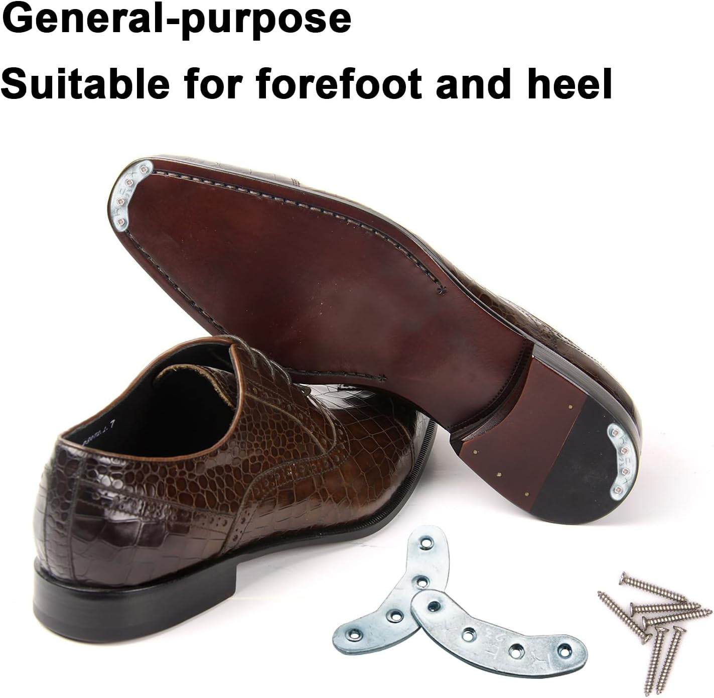 Metal Heel Plates 3 Pairs Sole Repair Kit Shoes Heel Taps Tips Repair Pad with S