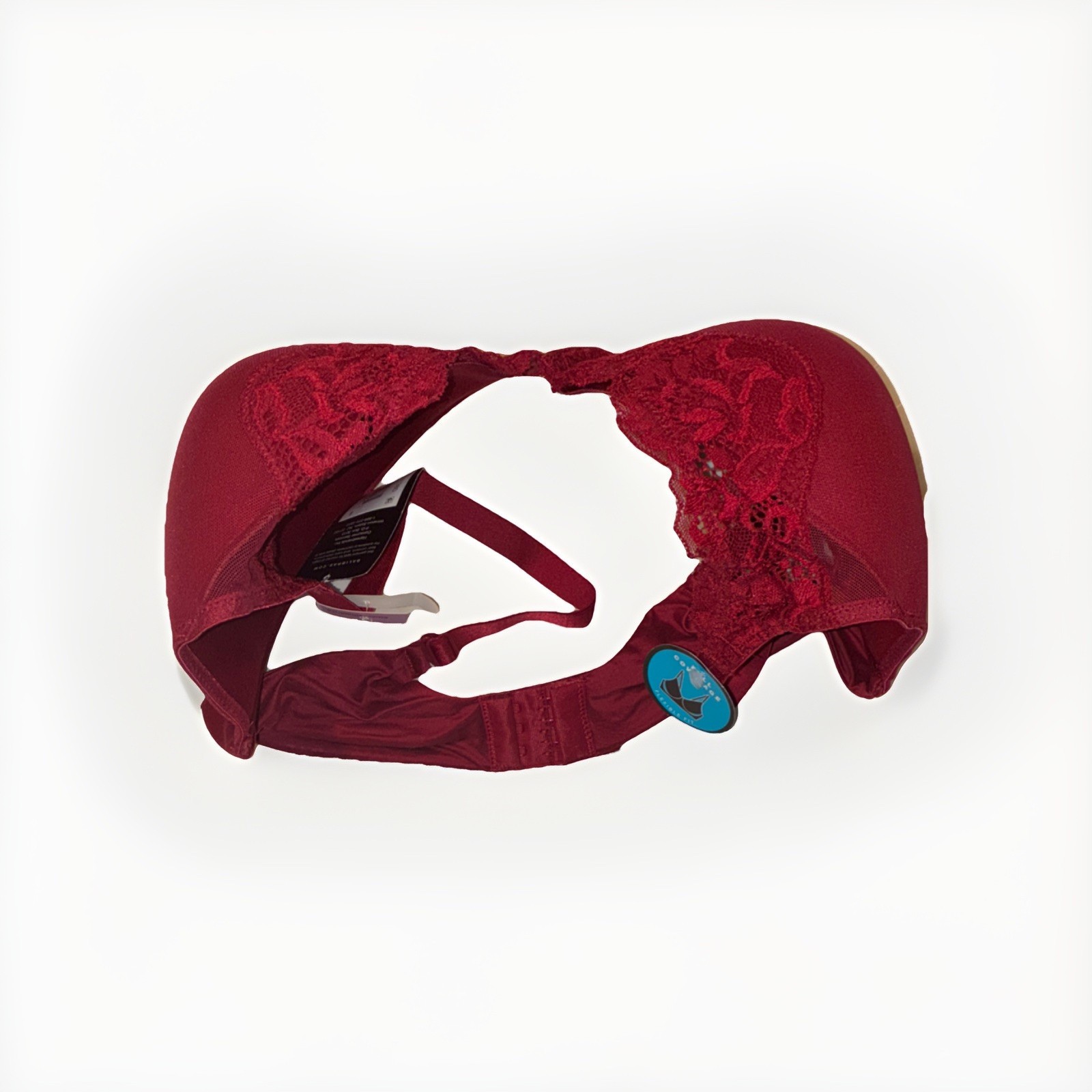 Bali Smoothing T-Shirt Bra 38D Red Lace Underwire Convertible Straps DF0084