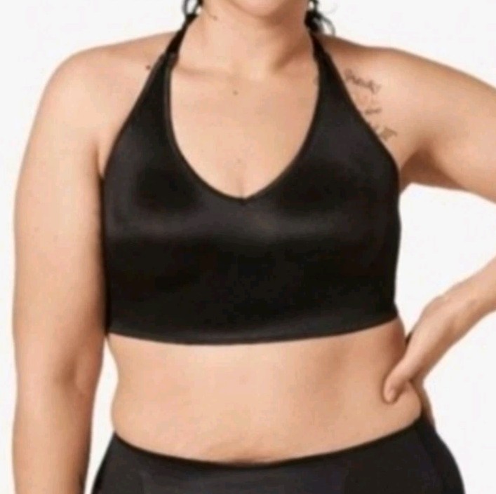 RUBY RIBBON Nude/Black Full Support Racerback Pin Up Demiette Bralette