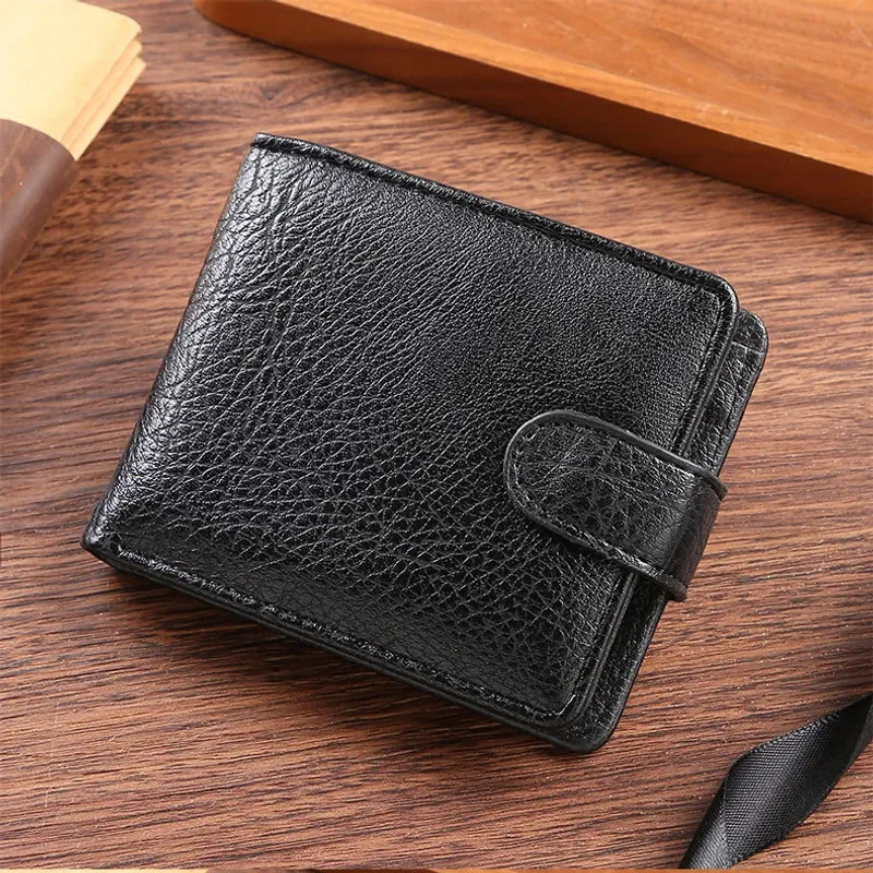 Vintage Wallet For Men Leather Short Hasp Man Wallets Casual Durable Coin Pouch