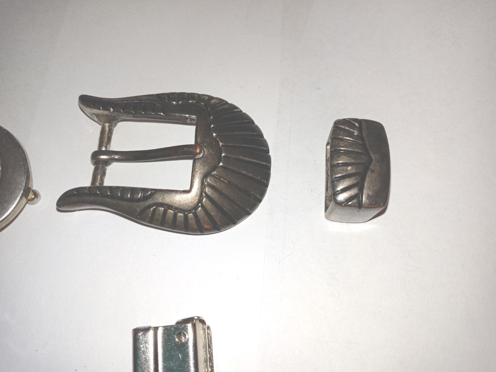 Lot of 8 Silvertone Buckles + Sliders For Crafts Sewing Replacement Parts etc