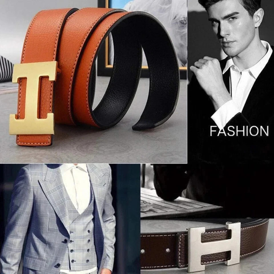 Width 3.5cm Famous Brand Belt Men Top Quality Genuine Luxury Leather Belts