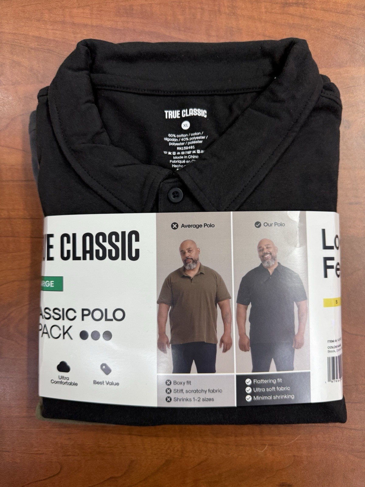 True Classic 3 Pack Classic Polo Size XL – Black/Green/Grey